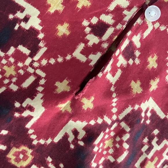 Lauren Ralph Lauren Popover Tunic Top Womens XL Red Southwest Bohemian Casual - Picture 9 of 11